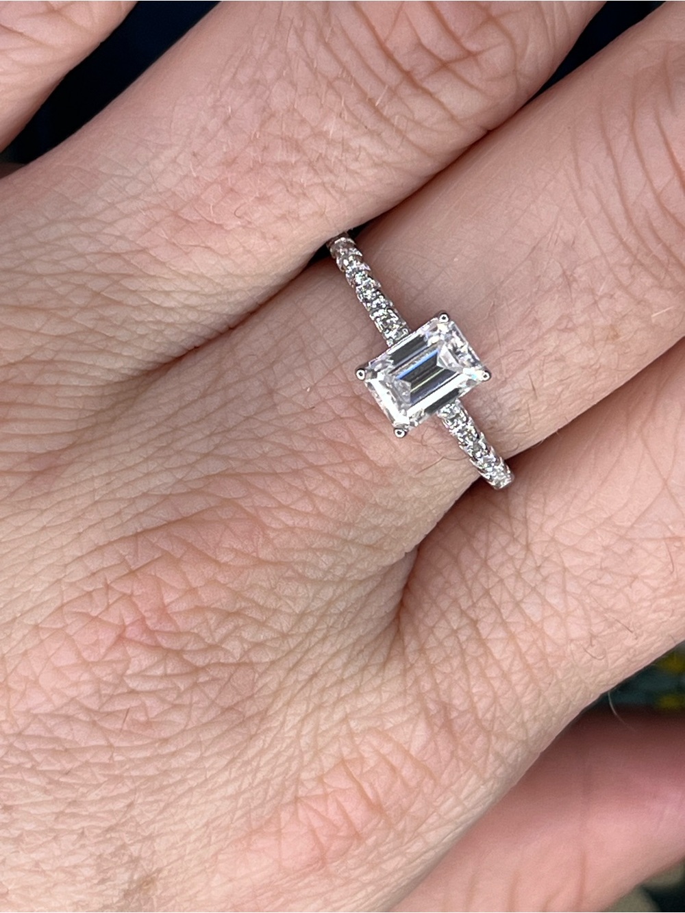 1.0 ct Moissanite Sterling Silver Engagement Ring